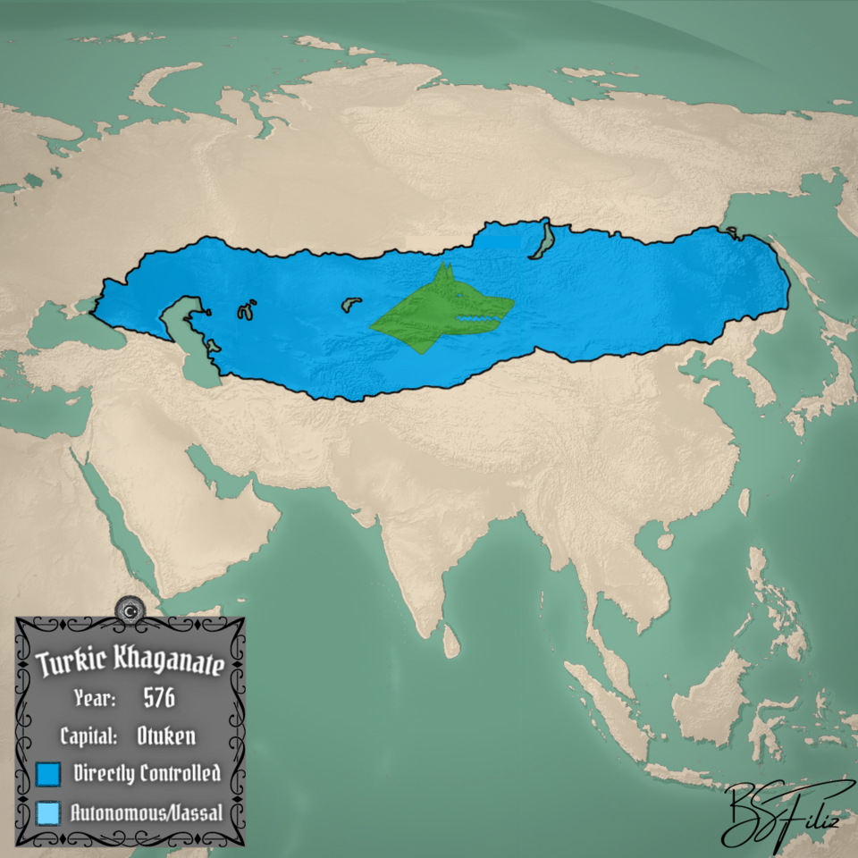 Göktürk Devleti — tarihî harita